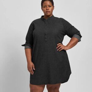 Universal Standard "Hannah" Black Denim Shirt Dress - Size 3XL (34W/36)